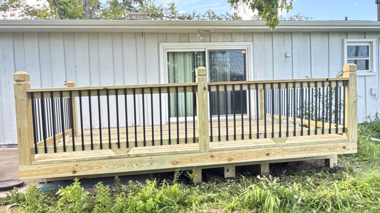 finished wood deck