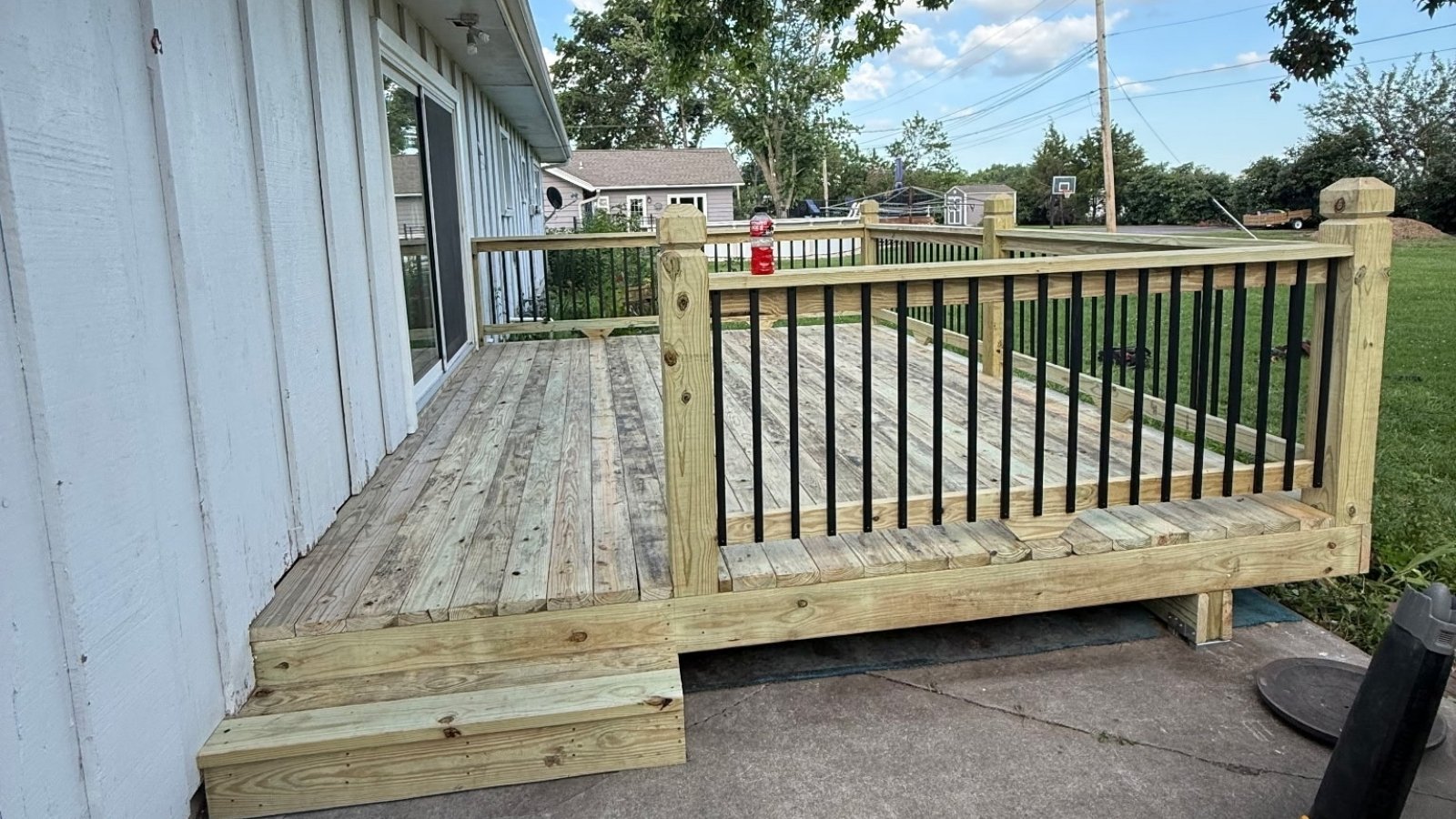 light wood deck